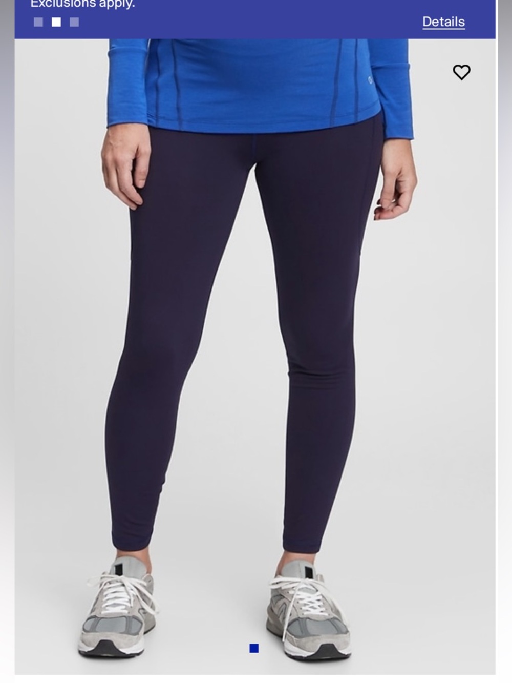 Gap Maternity Navy Recycled Under Belly 7/8 Power Leggings NWOT